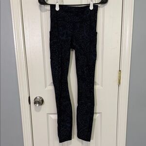 lululemon athletica Dark Patterned Leggings with Pockets